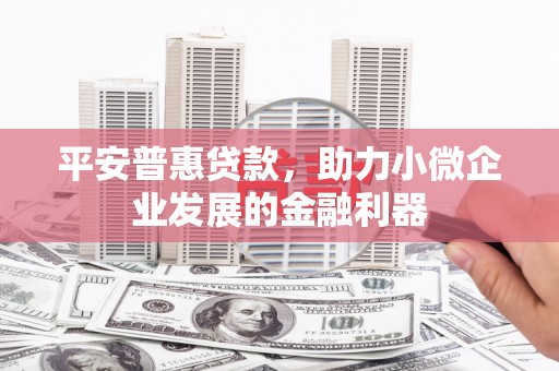 月湖平安普惠贷款，助力小微企业发展的金融利器
