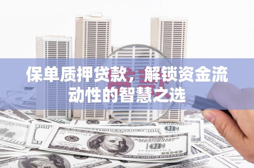 月湖保单质押贷款，解锁资金流动性的智慧之选