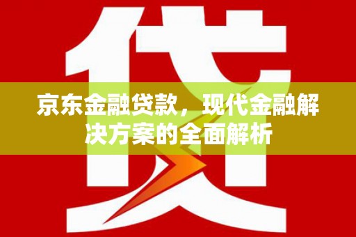 月湖京东金融贷款，现代金融解决方案的全面解析