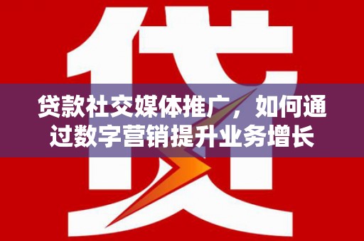 月湖贷款社交媒体推广，如何通过数字营销提升业务增长