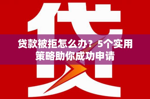 月湖贷款被拒怎么办？5个实用策略助你成功申请