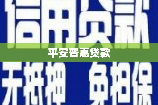 月湖平安普惠贷款